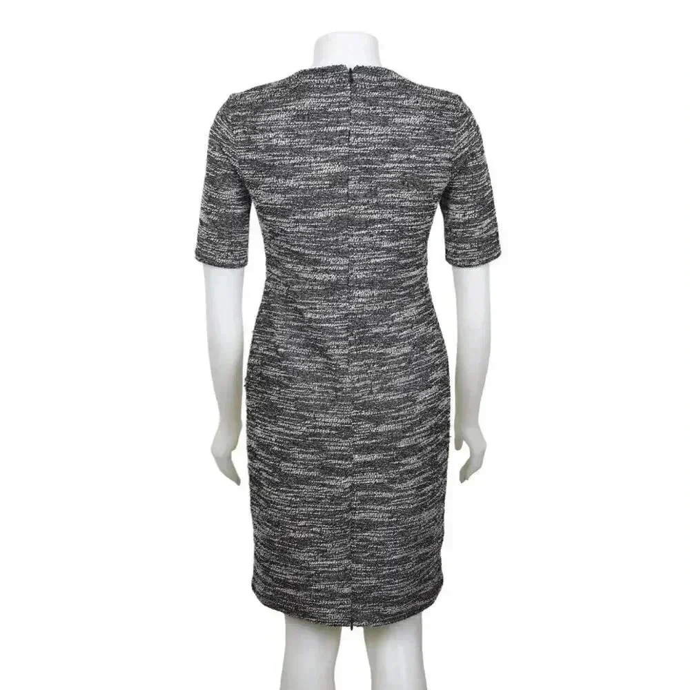 Banana  Republic Boucle Sheath Dress Size 6 Petite Black White - Picture 8 of 13